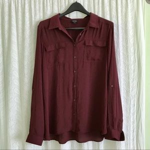 Maroon Button Down a.n.a. Blouse